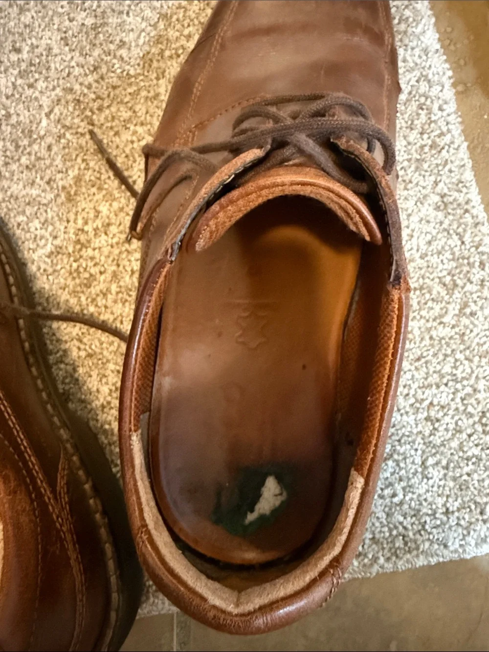 Men's Ecco Brown Leather Lace-Up Dress Shoes